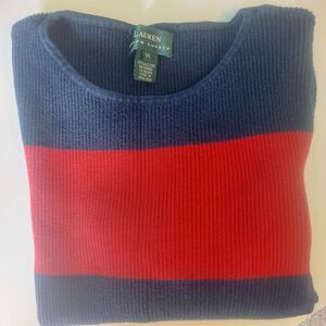 Lauren Ralph Lauren‎ Sweater  Boys Medium 10-12 Red Blue  Pullover Youth